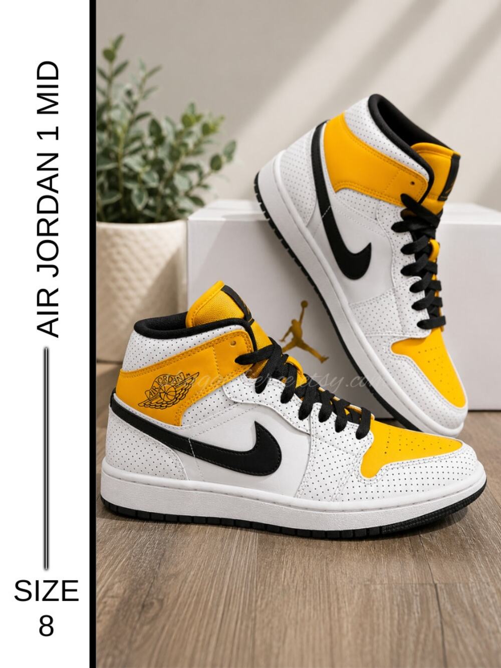 MSRP: $115 | ✨ Air Jordan 1 Mid “Perforated” University Gold Sneakers –Size 8 ✨